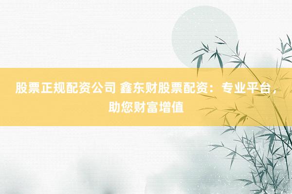 股票正规配资公司 鑫东财股票配资：专业平台，助您财富增值