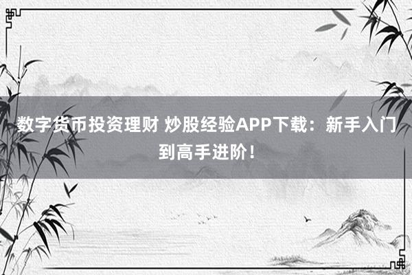 数字货币投资理财 炒股经验APP下载：新手入门到高手进阶！