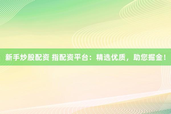 新手炒股配资 指配资平台：精选优质，助您掘金！