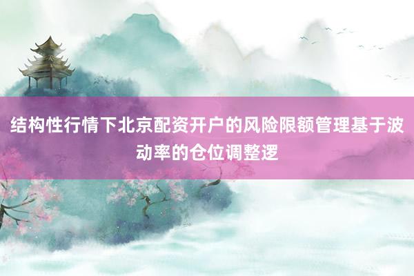 结构性行情下北京配资开户的风险限额管理基于波动率的仓位调整逻