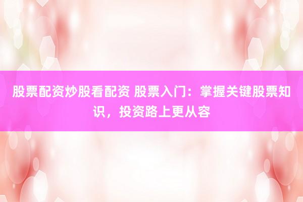股票配资炒股看配资 股票入门：掌握关键股票知识，投资路上更从容