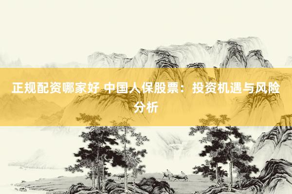 正规配资哪家好 中国人保股票：投资机遇与风险分析